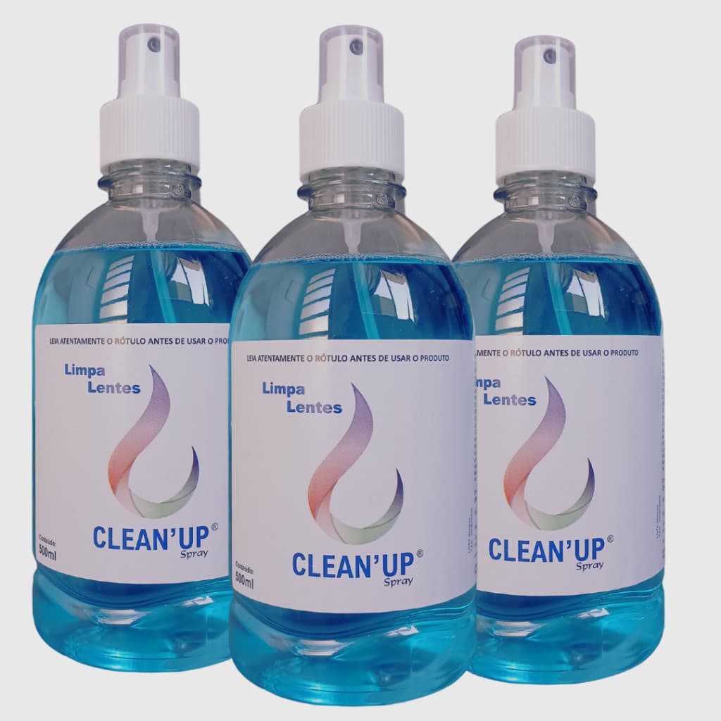 Kit Com 3 Limpa Lentes Clean`Up 500ml Para Óculos Celular Computador Tablet