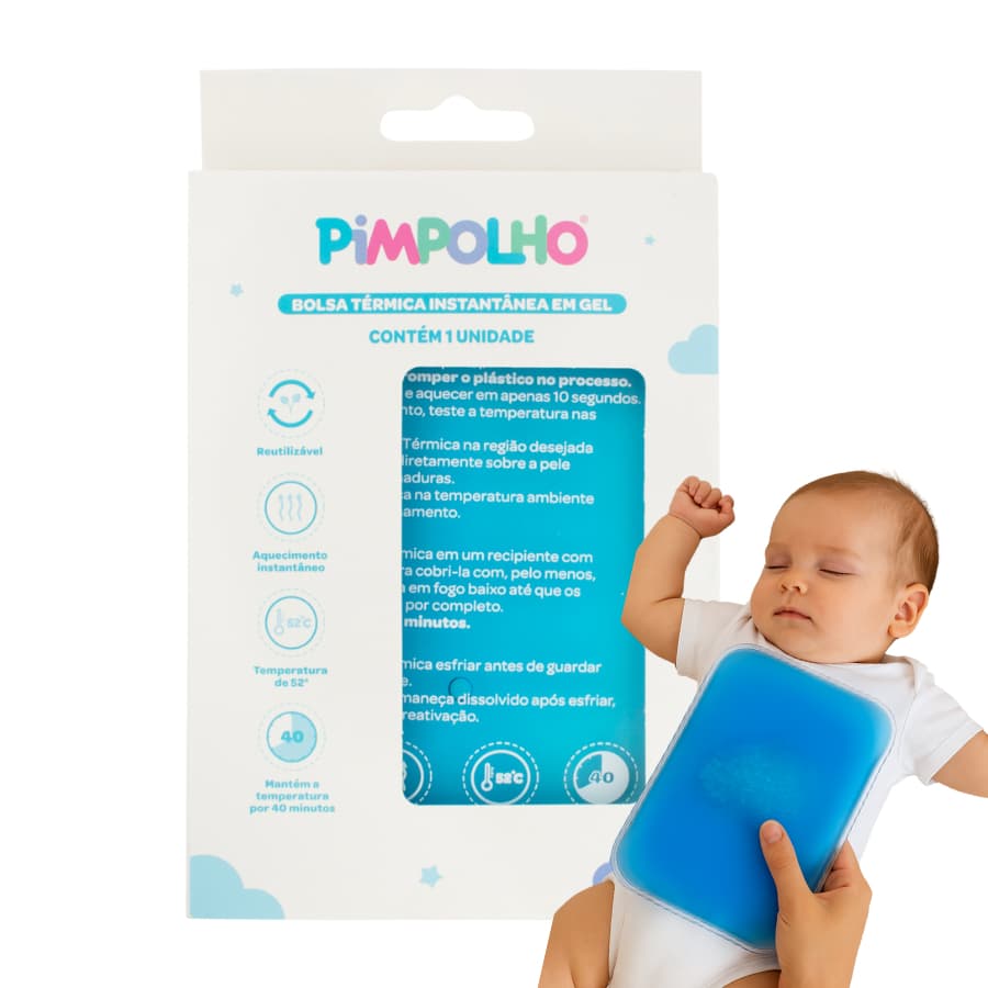 Bolsa Térmica em Gel Aquecimento Instântaneo Em Um Click Alívio Cólicas Dores Bebê  Anticólica