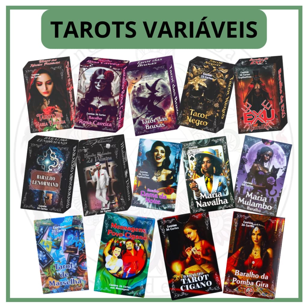 Baralho Para Jogo de Tarot Variados Modelos 36 e 22 Cartas com Manual