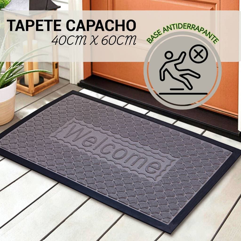 Tapete Capacho 40x60 Antiderrapante Porta Entrada Borracha Habitat