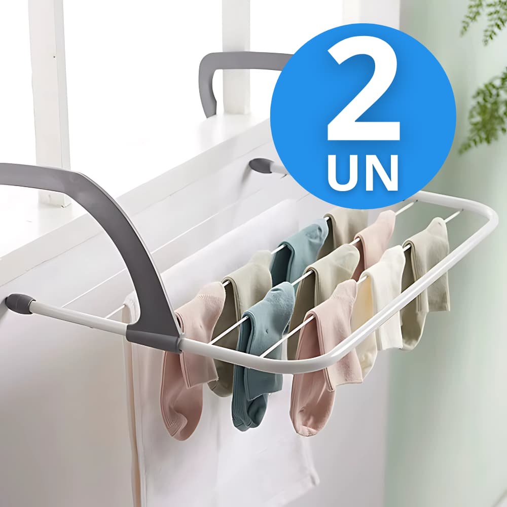 2 Unid. Varal Calcinha Meias CuecasPortátil Apartamento Retrátil Janela Varal Dobrável 26 Pregadores