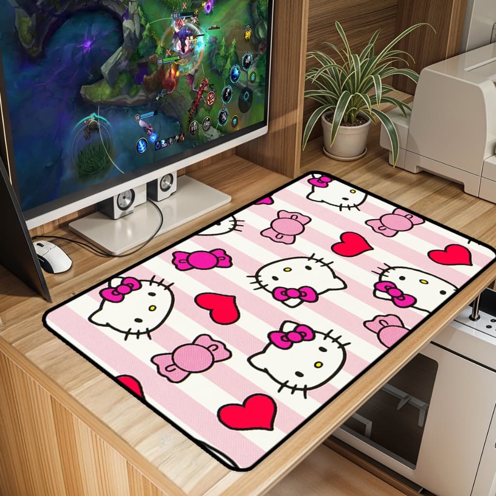 Mouse Pad Hal Kit,Kuro&Cinnamo Gamer Antiderrapante Grande 70x35 80x35 90x40 90x50cm Borda Costurada