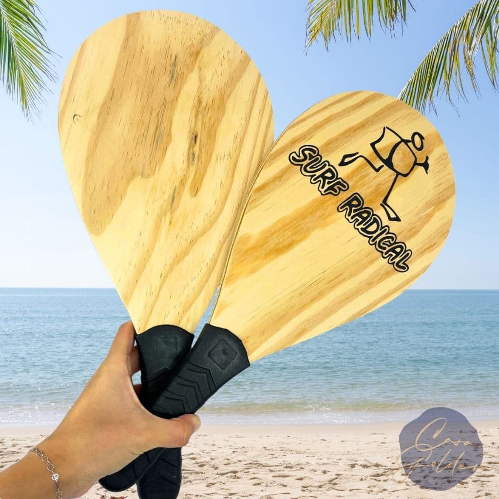 Raquete Frescobol Esporte De Praia Beach Tenis com Bolinha de Borracha