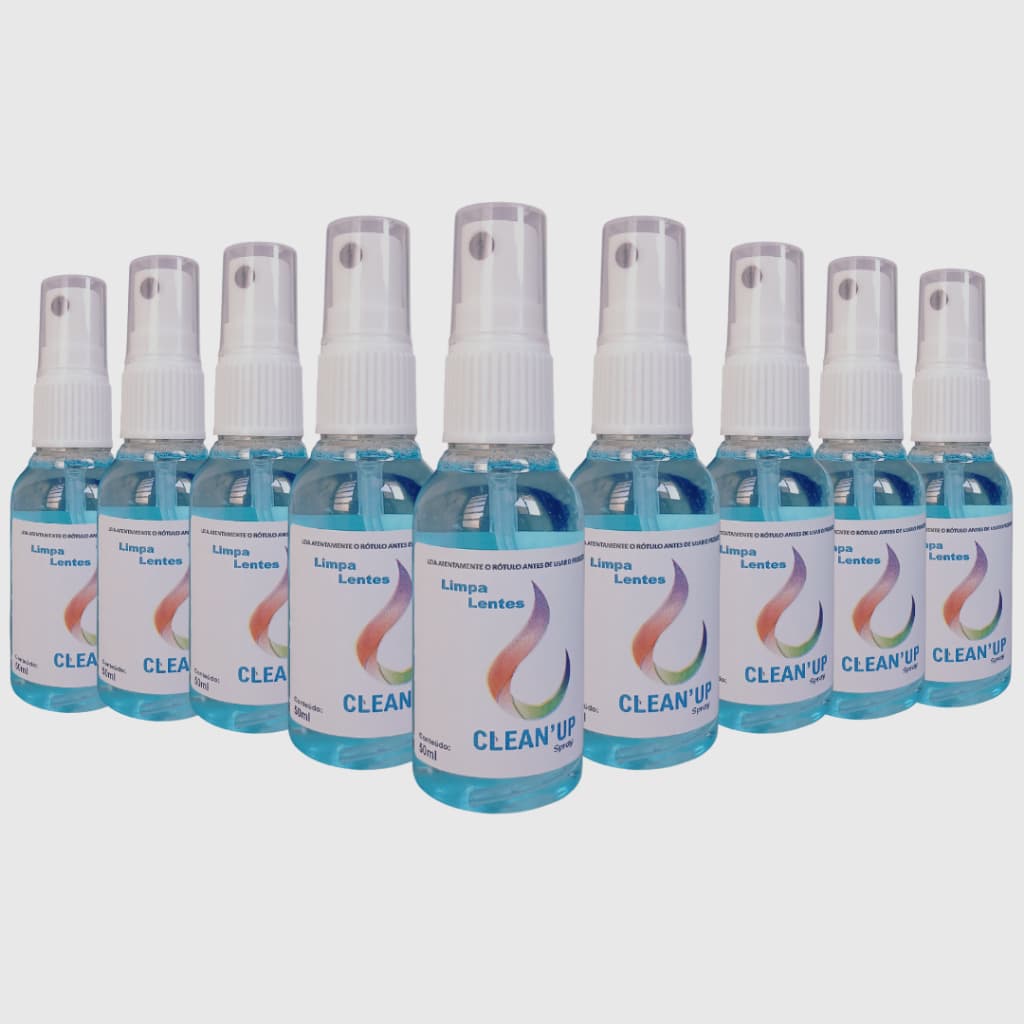 Kit Com 10 Limpa Lentes Clean`up de 50ml  Para Óculos Celular Computador Tablet