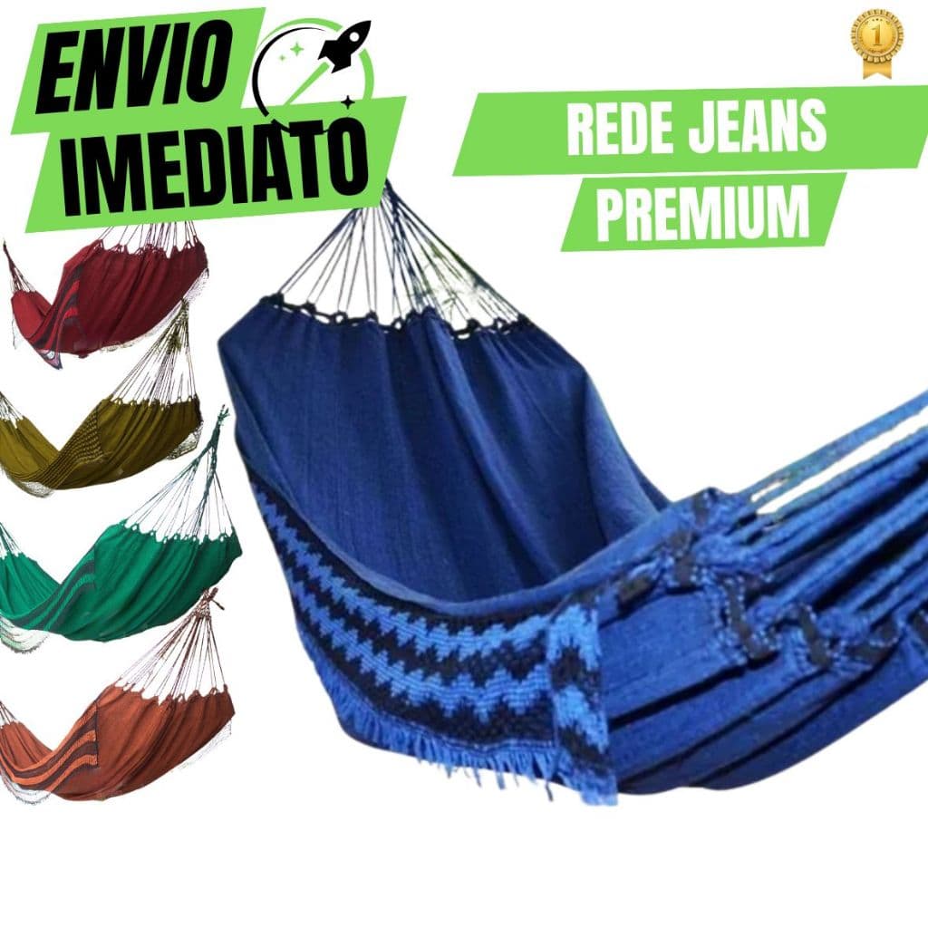 Rede Dormir Jeans Casal/Solteiro Descanso Reforçada Luxo Confortável Macia Design Elegante Premium