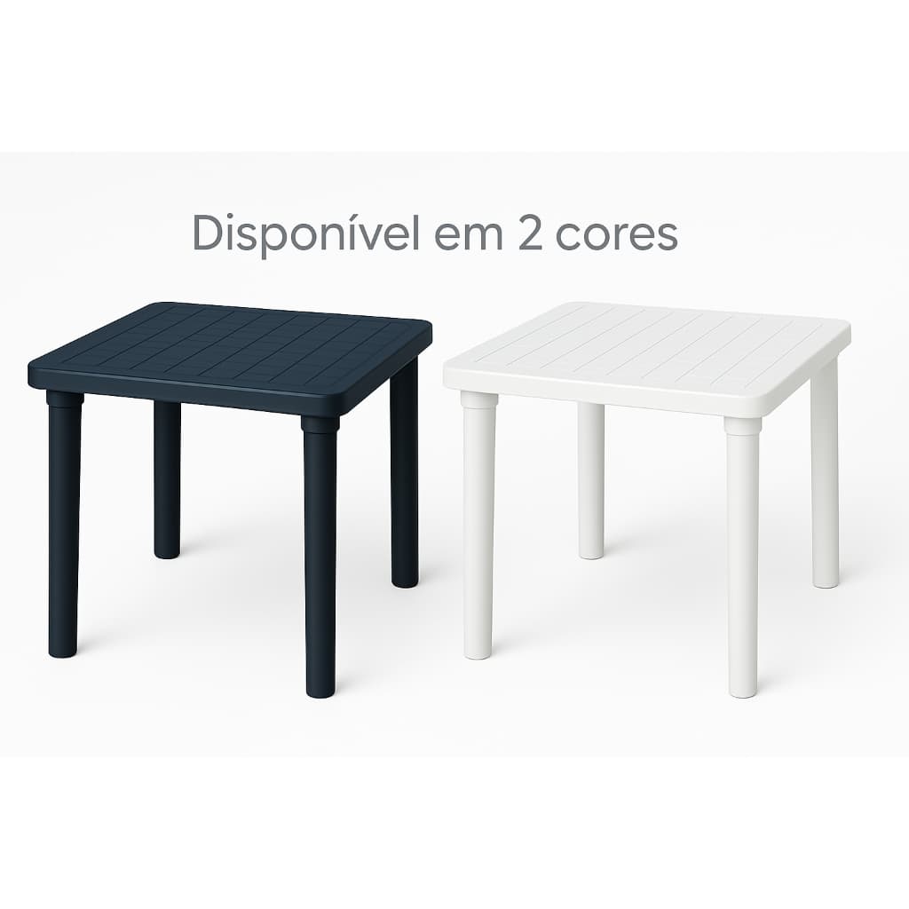 Mesa Plástica Quadrada Desmontável Área de Lazer/Piscina 83x83Cm