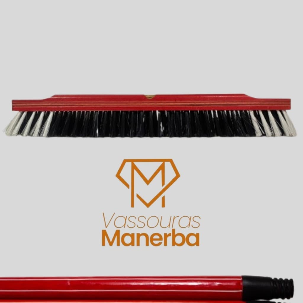 VASSOURA VERONA MADEIRA 60CM COM CABO LISTRADO