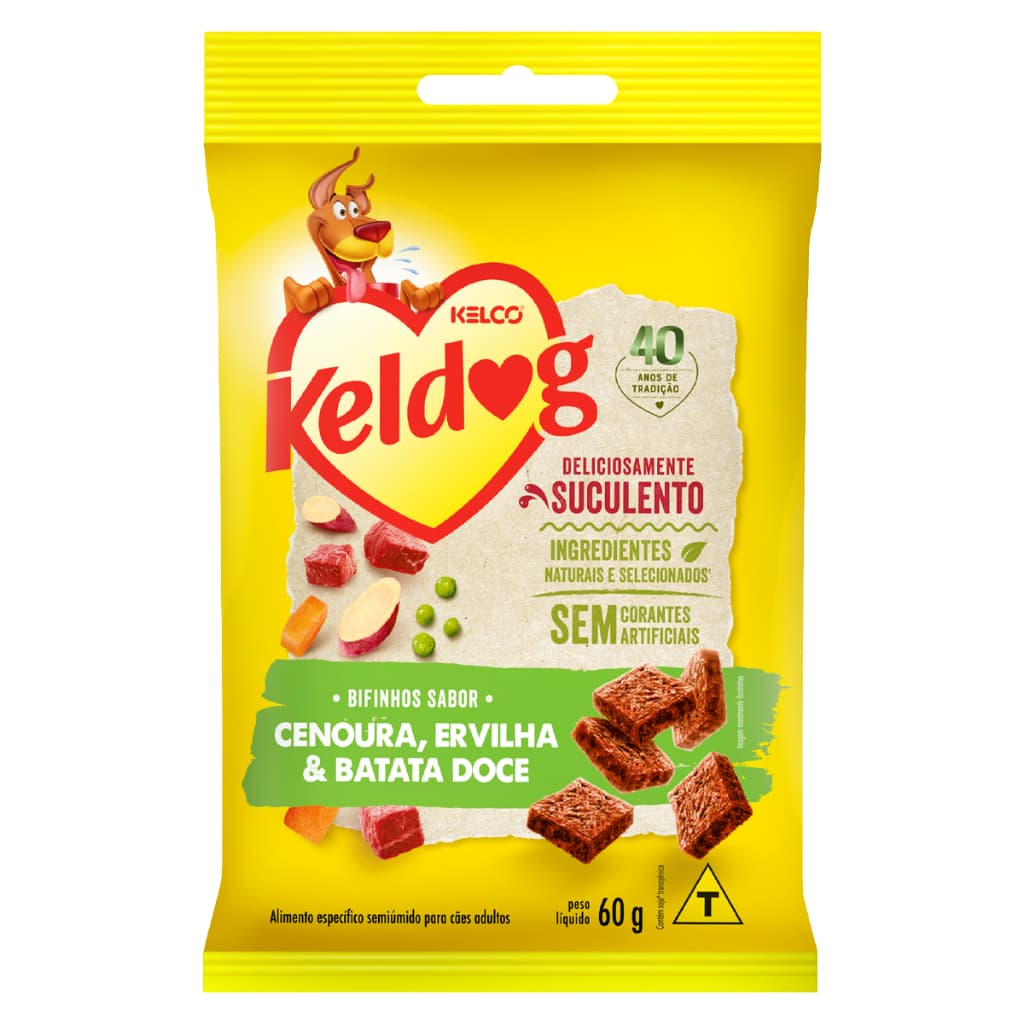 Bifinho Keldog Cenoura, Ervilha e Batata Doce 60 gr