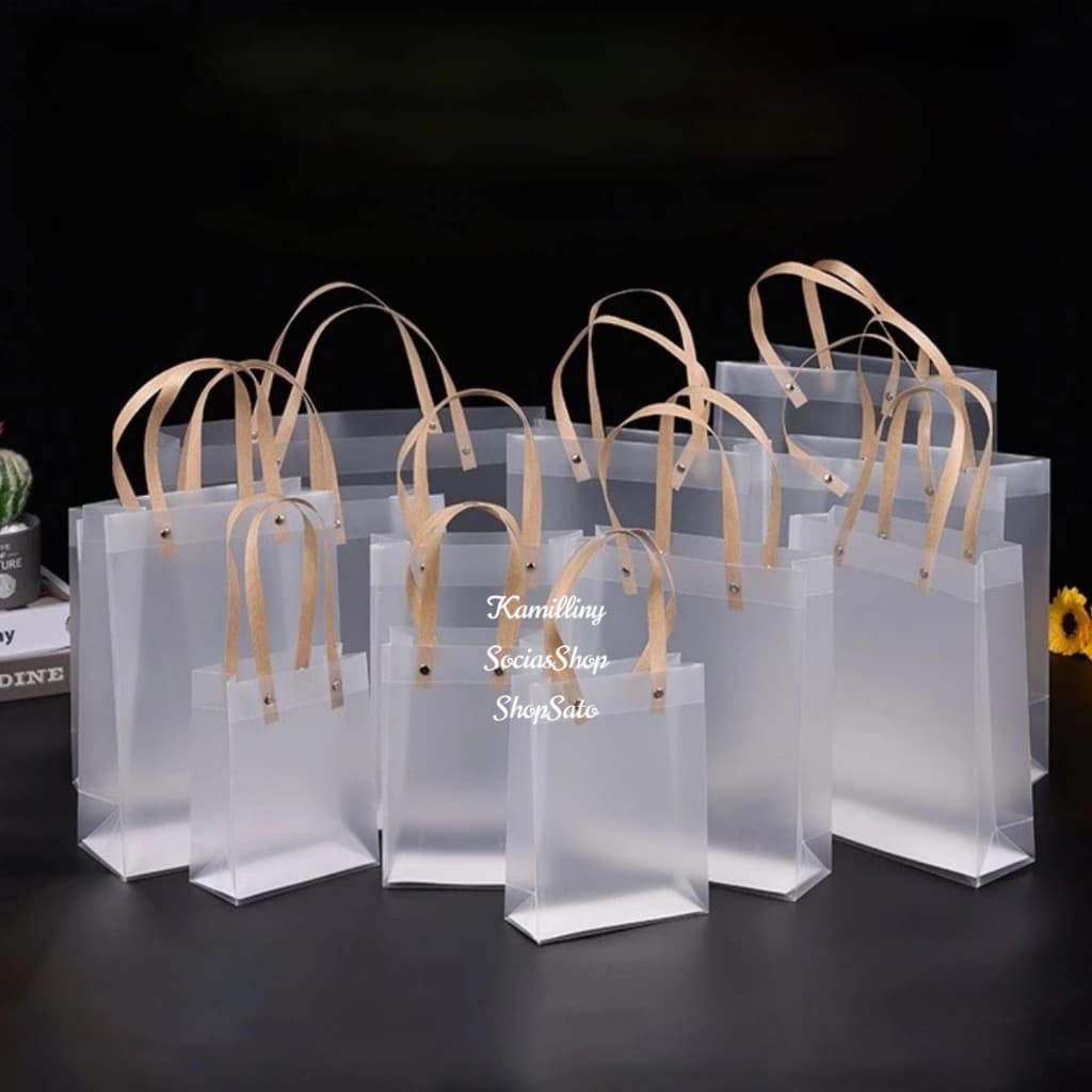 Kit- Sacolas de Plástico Fosco Transparente para Presentes e Eventos 15x13cm