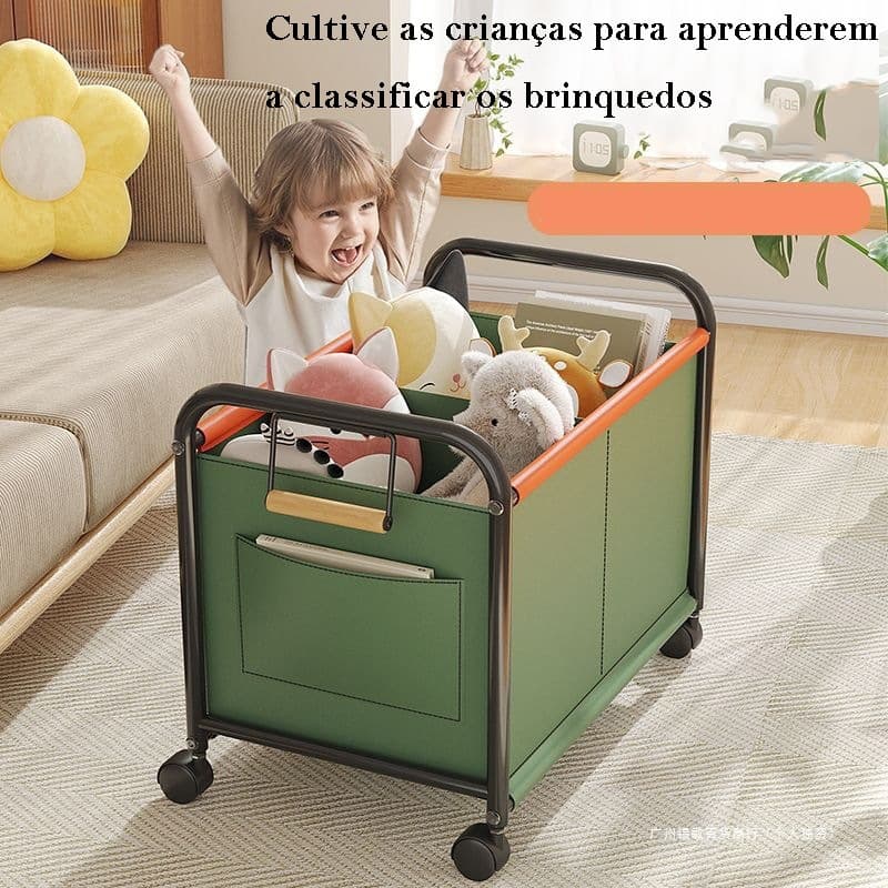 Carrinho Organizador Brinquedo Com Rodas Possuem Freio Grande Capacidade Cantos Arredondados