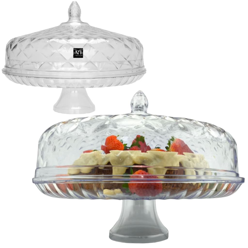 Boleira com Tampa Acrílica e Pé - Com Abas para Caudas - 30cm