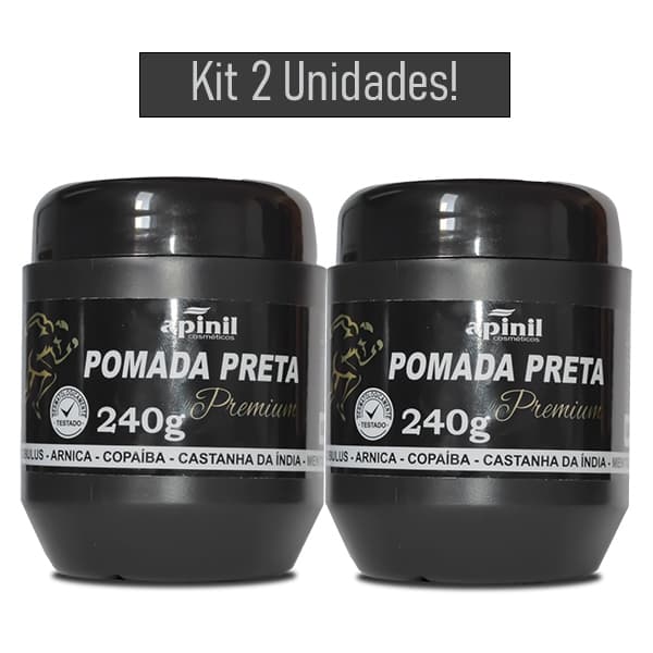 KIT 2 Unidades Pomada PRETA PREMIUM 240g APINIL