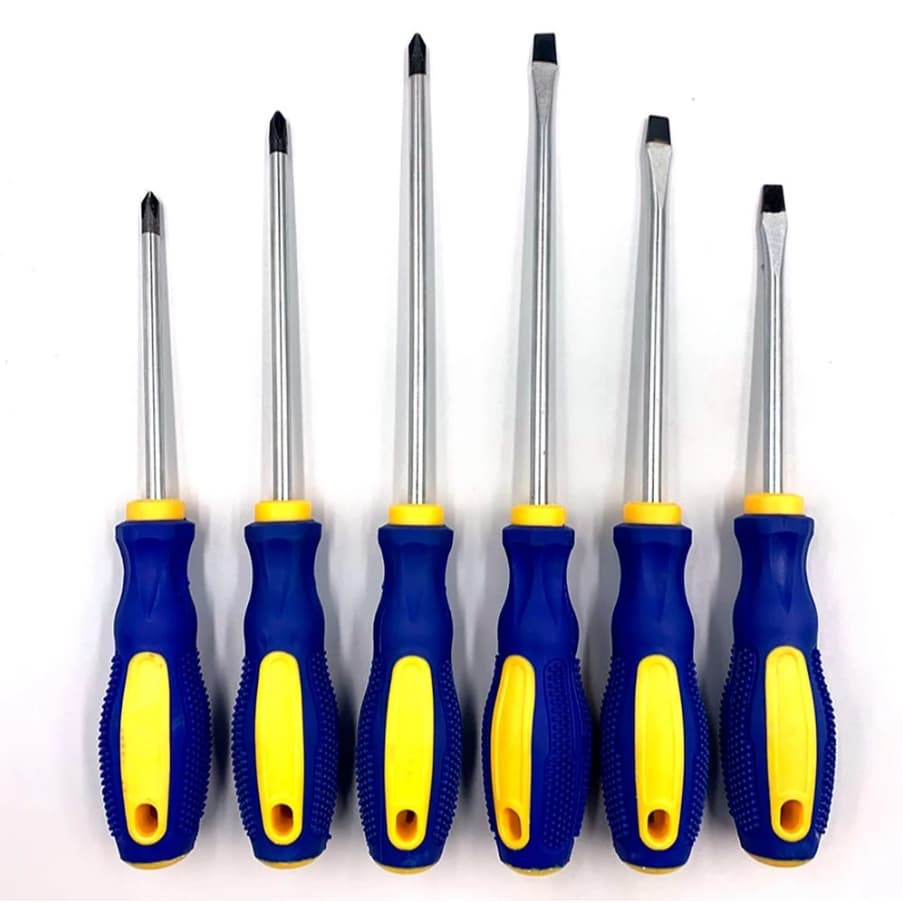 Jogo De Chaves De Fenda E Philips Com 6 Peças em Aço - Cabo emborrachado e pontas imantadas