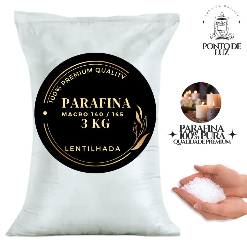 3 kg Parafina Lentilhada Macro 140 100% Pura para Velas - Nacional