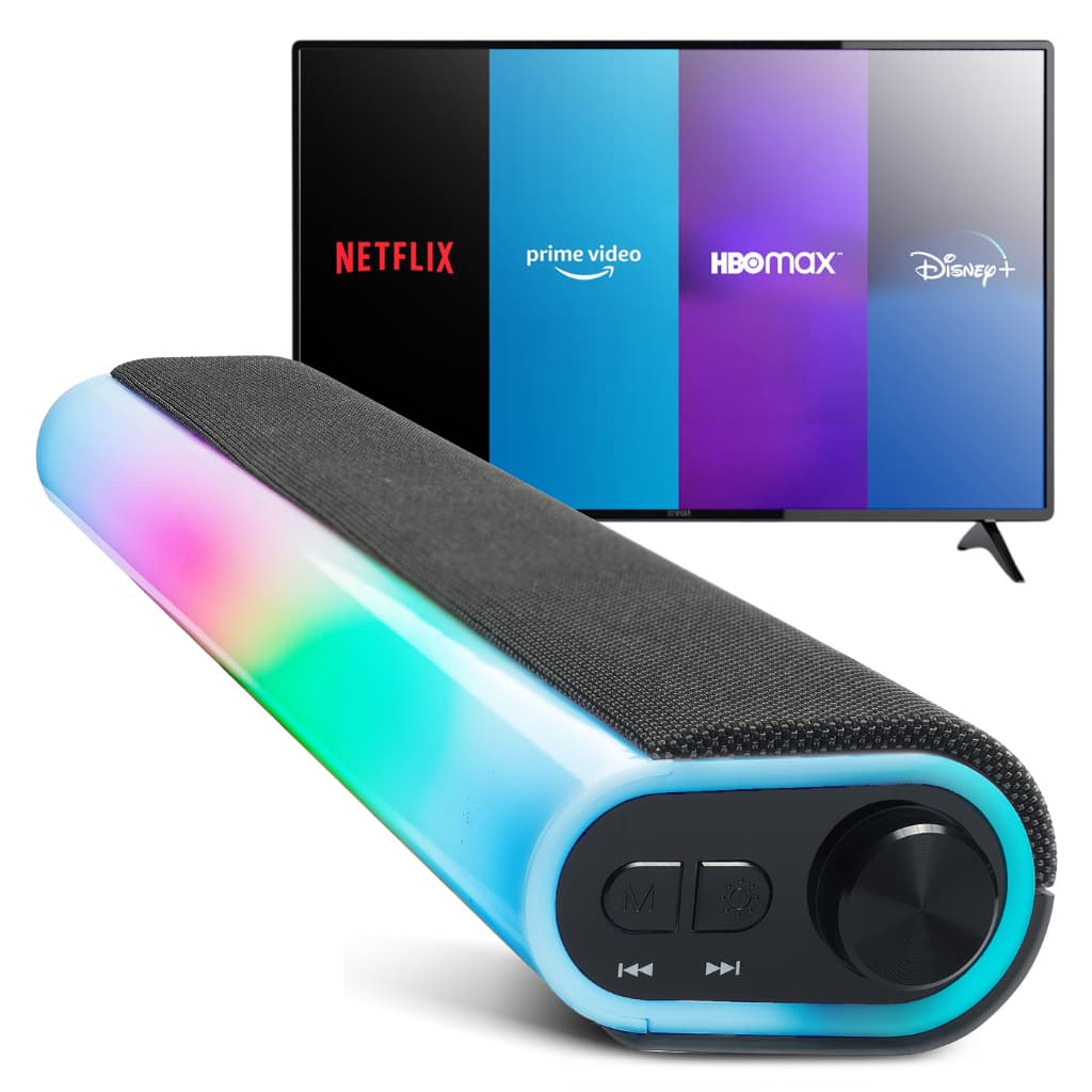 Soundbar Gamer Bluetooth Home Theater Com Led Rgb Caixa de Som Para Smart Tv e Pc