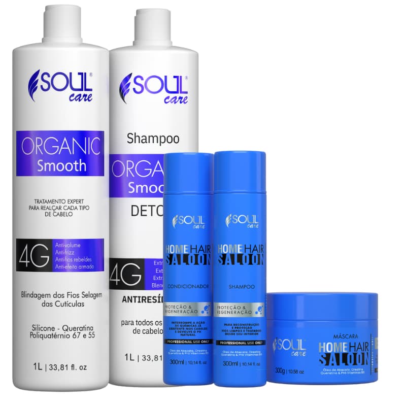 Kit Selagem Orgânica Sem Formol Soul Care Alinhamento Seguro e Redução de Frizz Visível