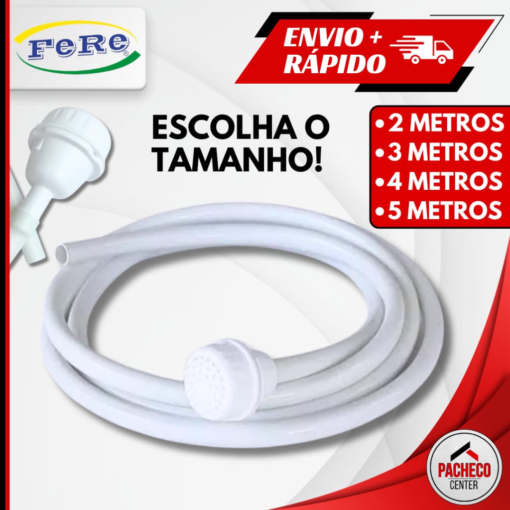 Mangueira Mangueirinha Para Chuveiro com Chuveirinho Desviador 2M 3M 4M 5M - Fere