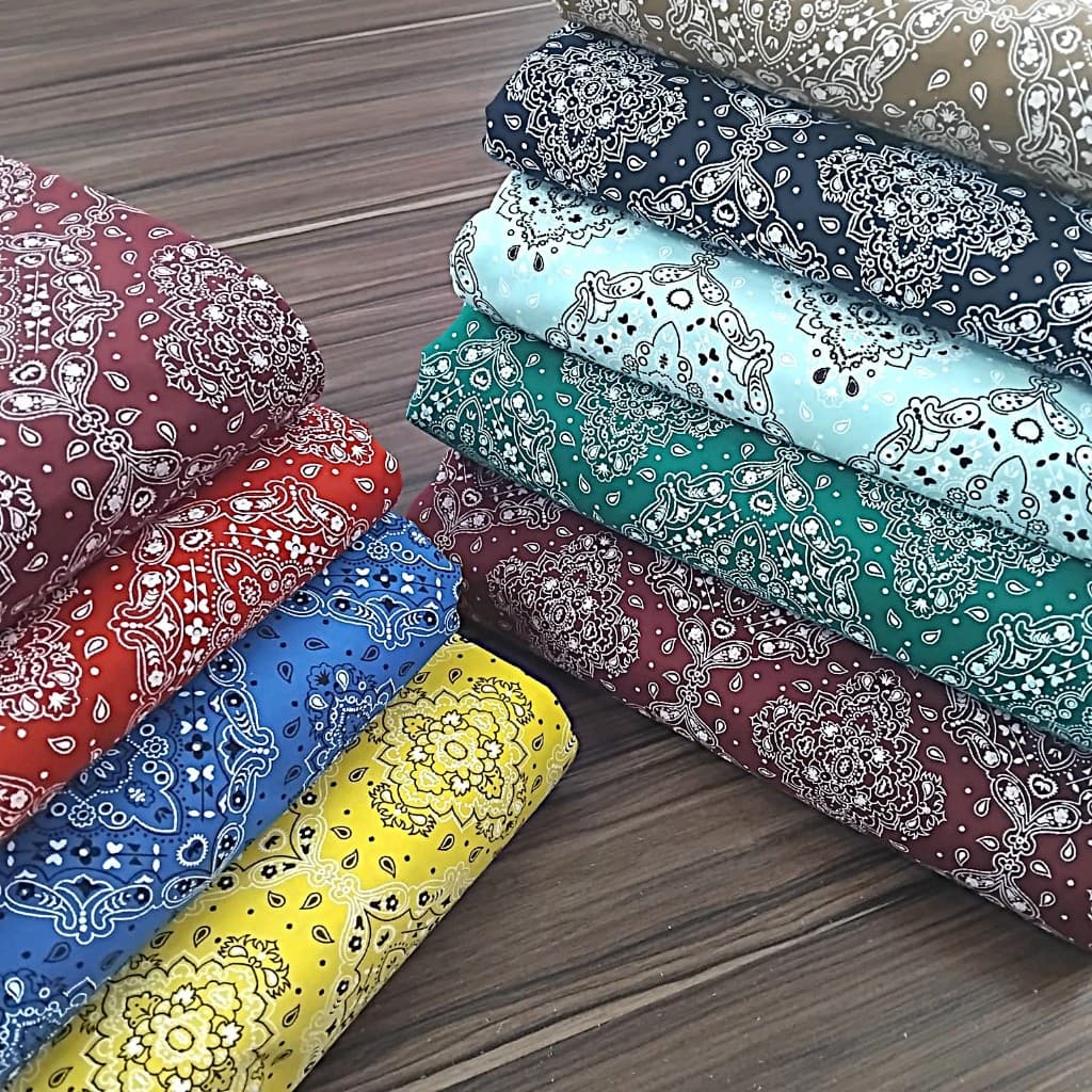 Tecido Tricoline 100% Algodão; 1,50mt Largura l Estampas Bandana | Artesanato | Patchwork