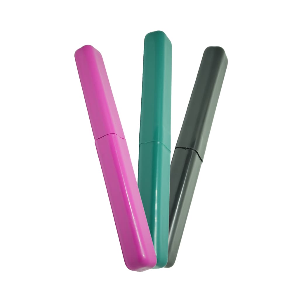 Kit com 3 Porta Escova de Dentes de Plástico Colorido Resistente