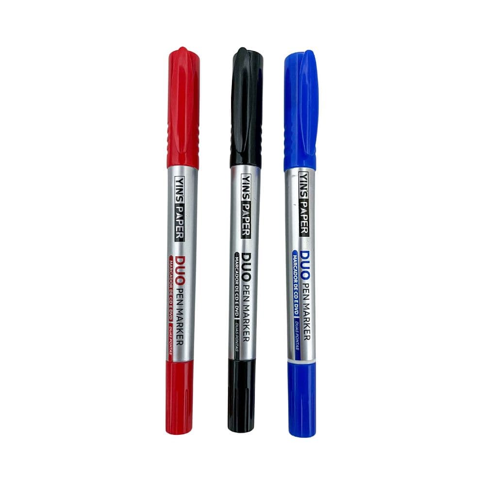 Caneta Marcador Reprojetor 2 Pontas 0.4mm e 1.0 mm  (Azul, Preto e Vermelho) - Yin's