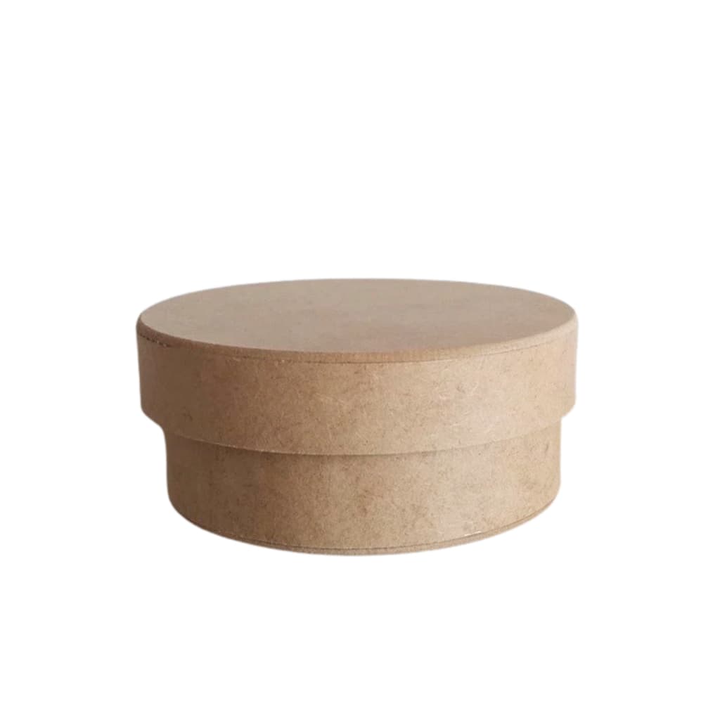 caixa redonda tampa sapato 16x16x7 mdf madeira