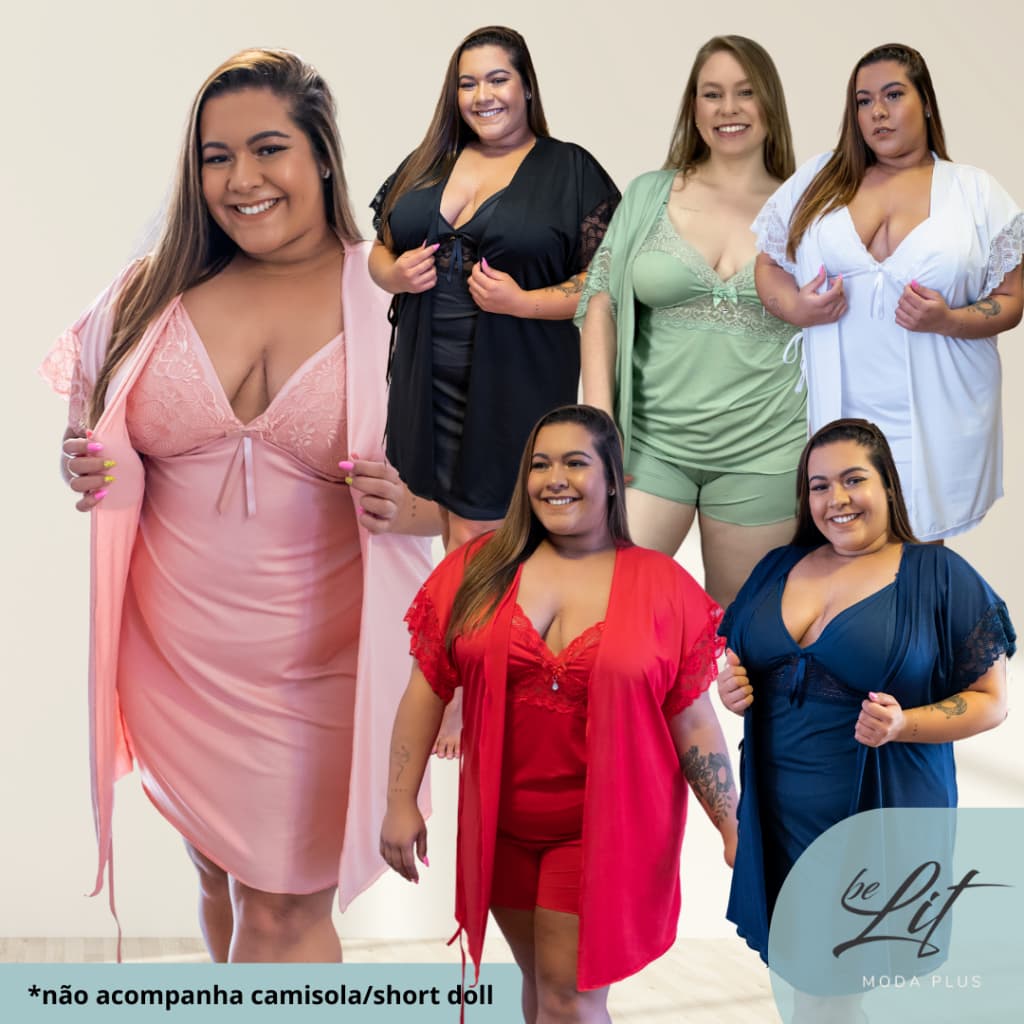 Robe Plus Size 50 52 54 56 58 Roupão Luxo ConfortO Maternidade roby robie hobby BeLit Moda Plus 2103
