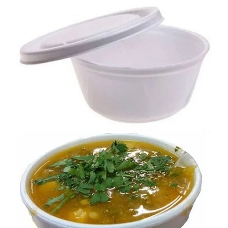 Pote Térmico Cumbuca Isopor 300ml C/tampa para Açai Sorvetes Sopas Caldos  - 50 Unidades