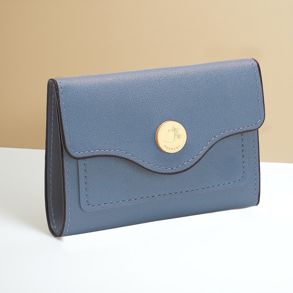 Carteira De Mão Feminina Bloco de cores Forma  Porta-Cartões De Visita Com Clipe Curt