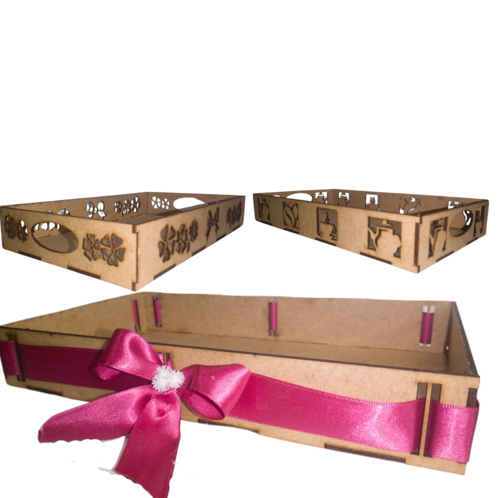 Kit 10 bandejas de MDF cru, para  café, decoração, cesta para presente