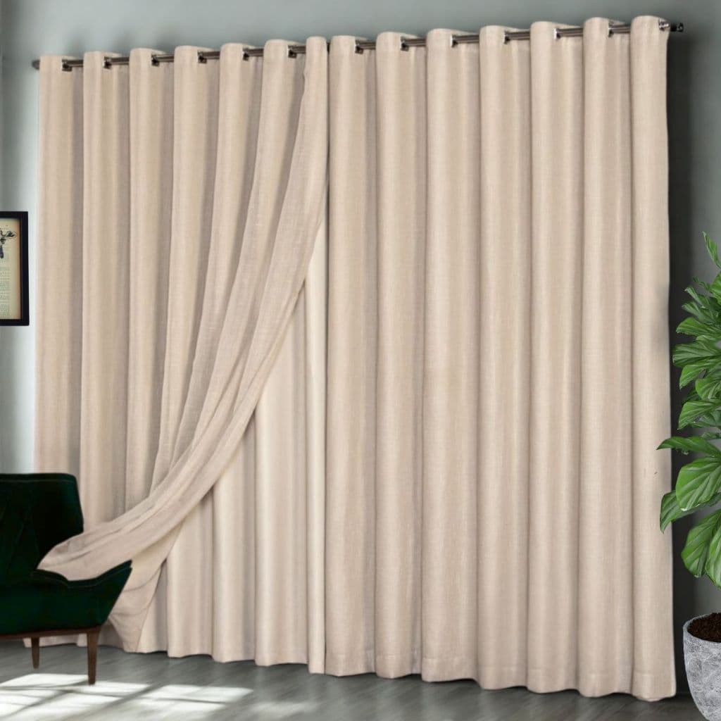 Cortina Gaze De Linho 3,00 Mts De (Largura) Com  Forro Microfibra Tamanhos Variados