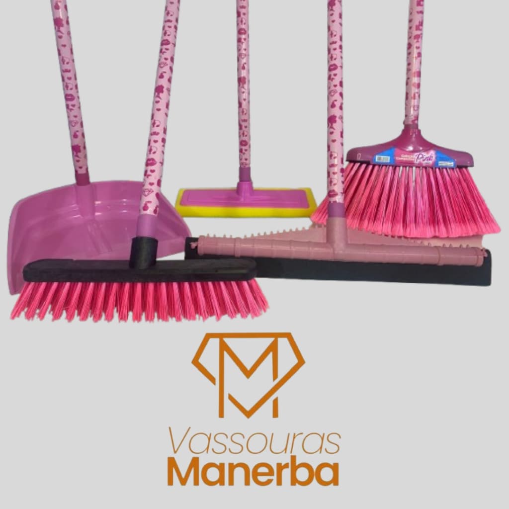 KIT DE LIMPEZA TUDO PINK COM LAVA AZULEJO E ESFREGÃO