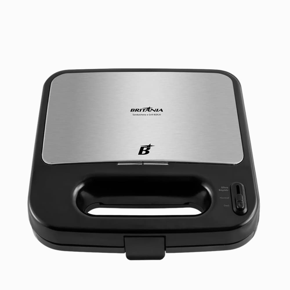 Sanduicheira e Grill Antiaderente Britânia 2 Em 1 BGR20 1500W