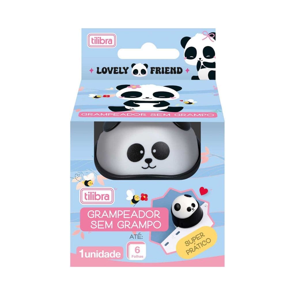Grampeador Sem Grampo Lovely Friend Panda - Tilibra