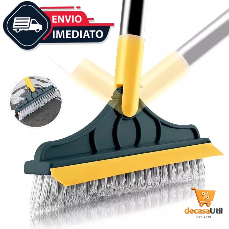 Escova 3 Em 1 Vassoura Rodo Gap Limpeza Esfregão Mop Limpa