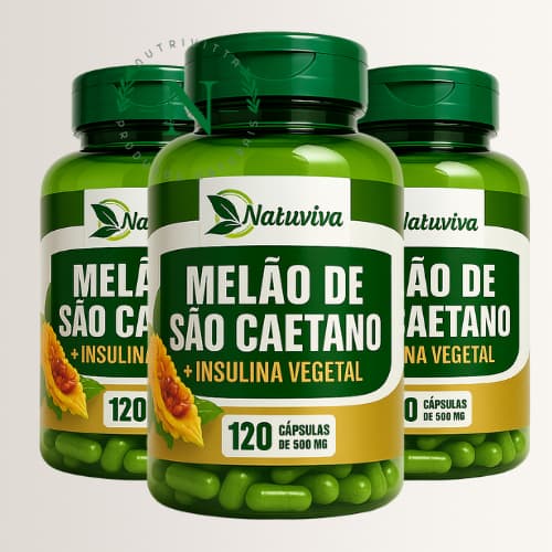 Melão de São Caetano + Insulina Vegetal 120 Cápsulas 500mg - 1, 2 e 3 potes