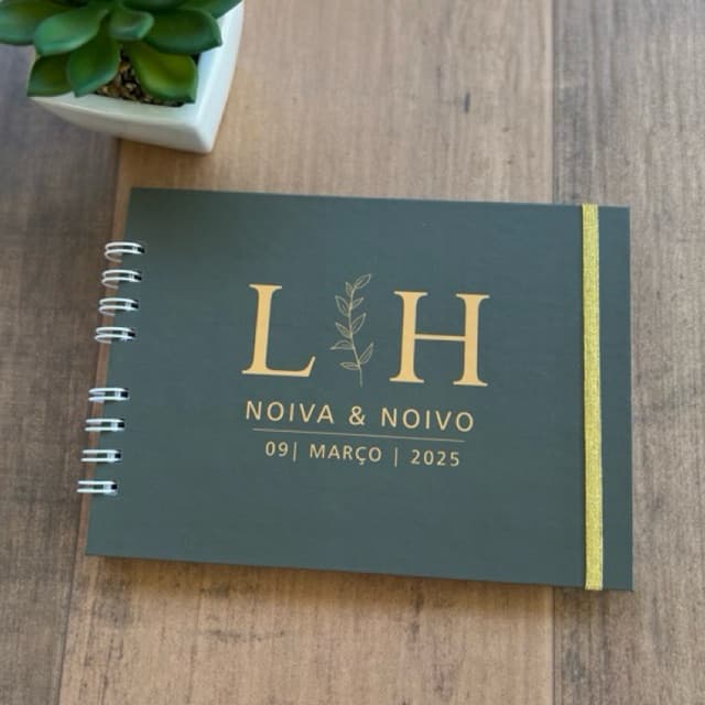 Scrapbook casamento ou aniversário / livro ou caderno de mensagens e assinaturas personalizado