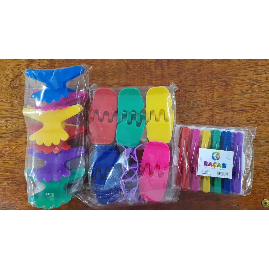 kit 60 acessórios de piranha bico de pato presilha salão tridente prendedor de cabelo