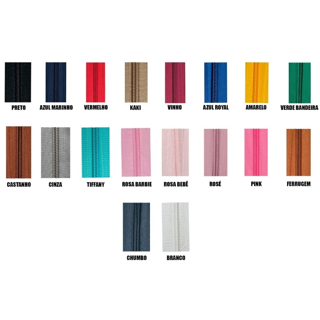 Zíper n° 5 em Metro Várias Cores- 5 metros