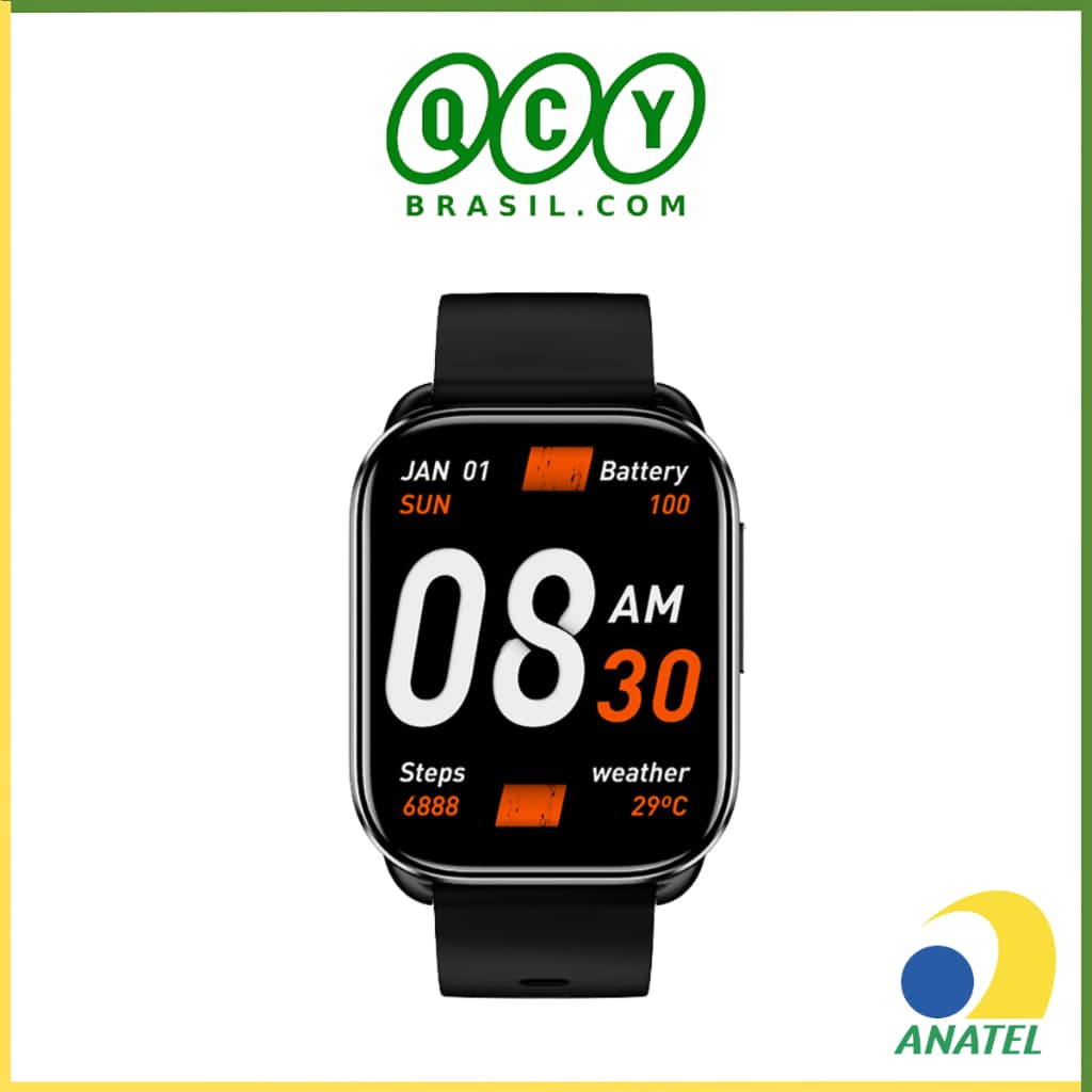Smartwatch QCY GS S6 Bluetooth, Esportivo Corrida Ciclismo, Monitoramento Cardiaco e Saúde