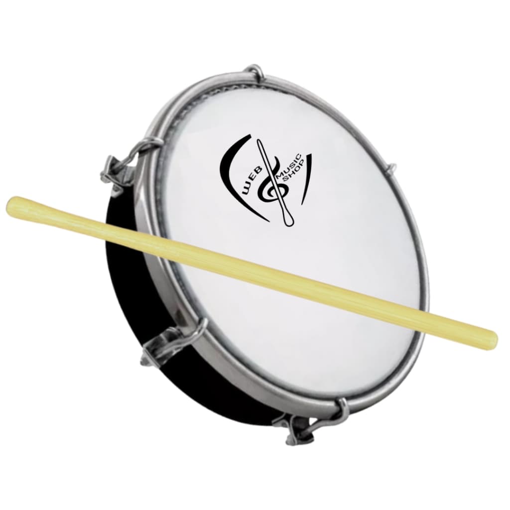 Tamborim 6 Pol. Abs Pele Leitosa C/ Baqueta Madeira e Chave de Afinação - Web Music Shop