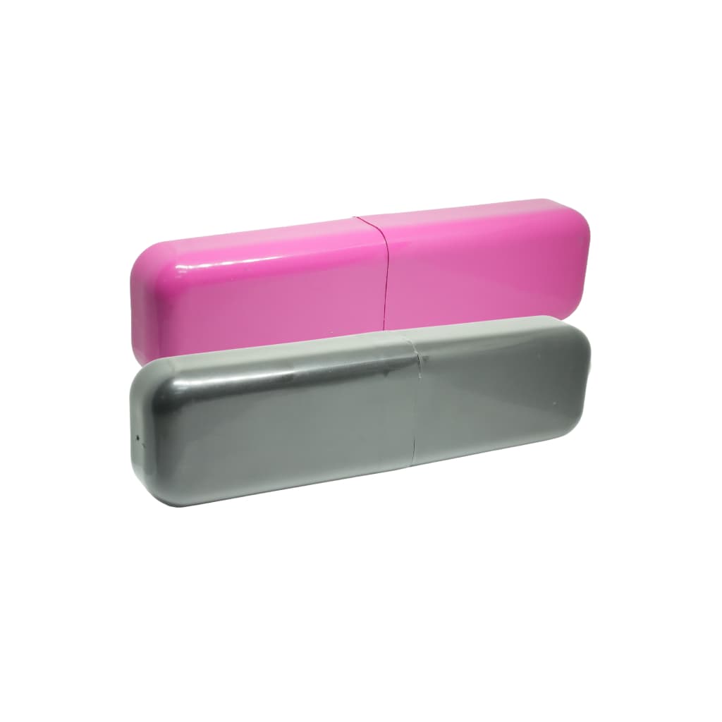 Kit com 2 Estojos Porta Escova e Pasta de Dente para Viagem – Plástico Resistente – Cores Sortidas