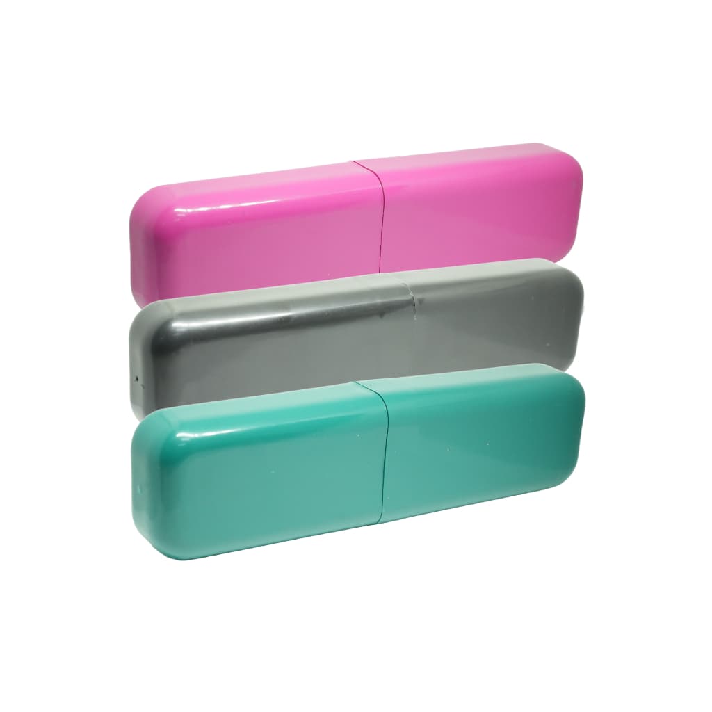 Kit com 3 Estojos Porta Escova e Pasta de Dente para Viagem – Plástico Resistente – Cores Sortidas