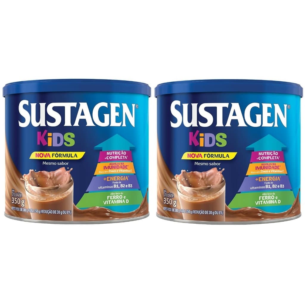 Kit 2 Latas Sustagen Kids Chocolate 350g Cada EQ.1