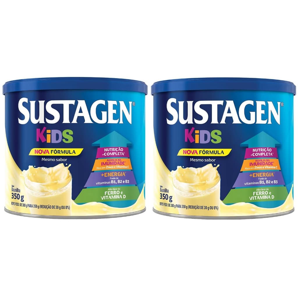 Kit 2 Latas Sustagen Kids - Baunilha 350g cada EQ.1