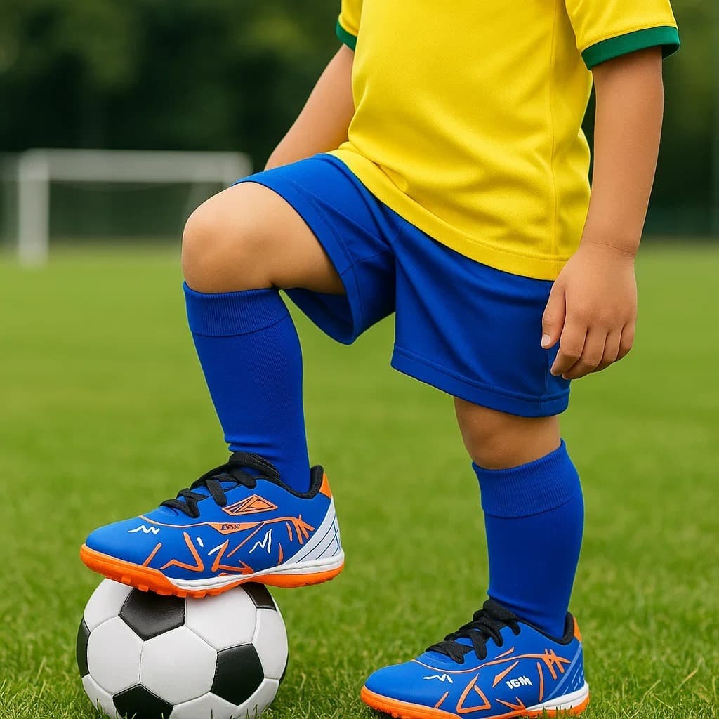 Chuteira Infantil Futsal Society 28-33 Reforçada Costura Dupla Confortável Leveza e Alta Performance