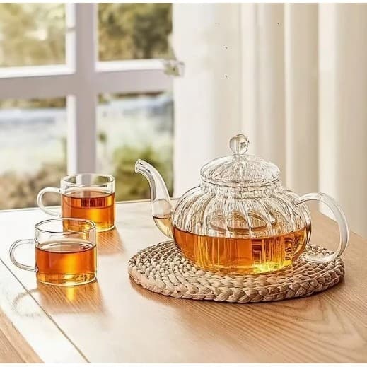 Chaleira Bule com Infusor e Tampa de Vidro Transparente 650ml - Flux