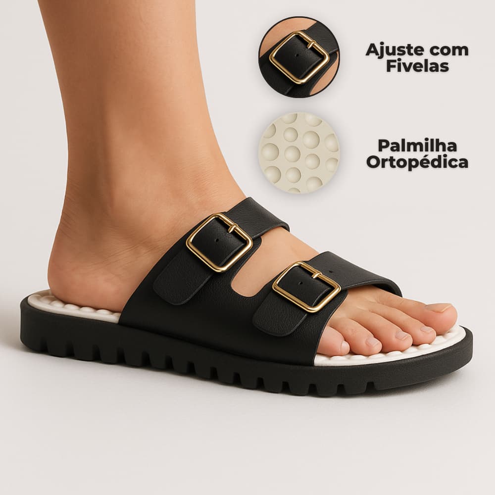 Chinelo Rasteira Feminino Ortopédico Anatômico Papete Plataforma Birk Macia Confort