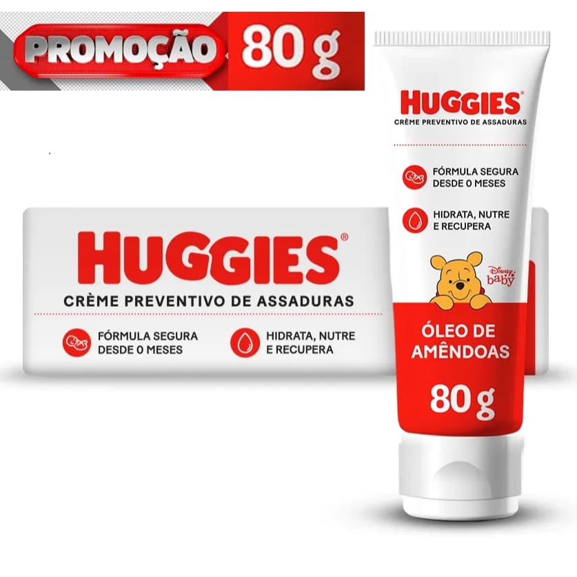 Creme Preventivo de Assaduras C/ Óleo de Amêndoas Huggies 80g