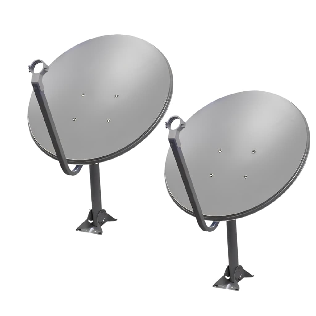 Kit 2 Antena Digital Parabólica Chapa 60cm Ku 5g