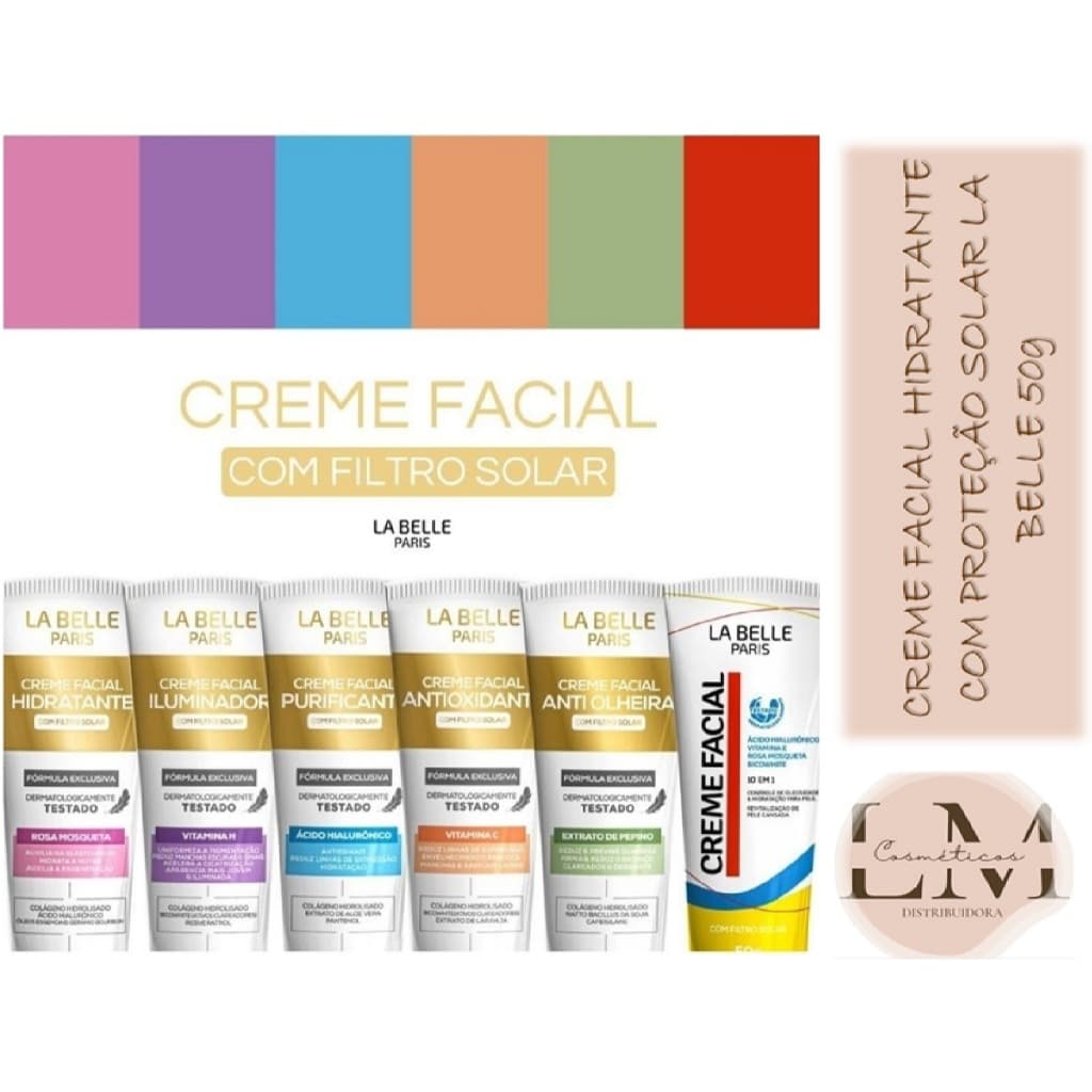 Creme Facial Hidratante Facial La Belle Paris 50g Com Filtro Solar